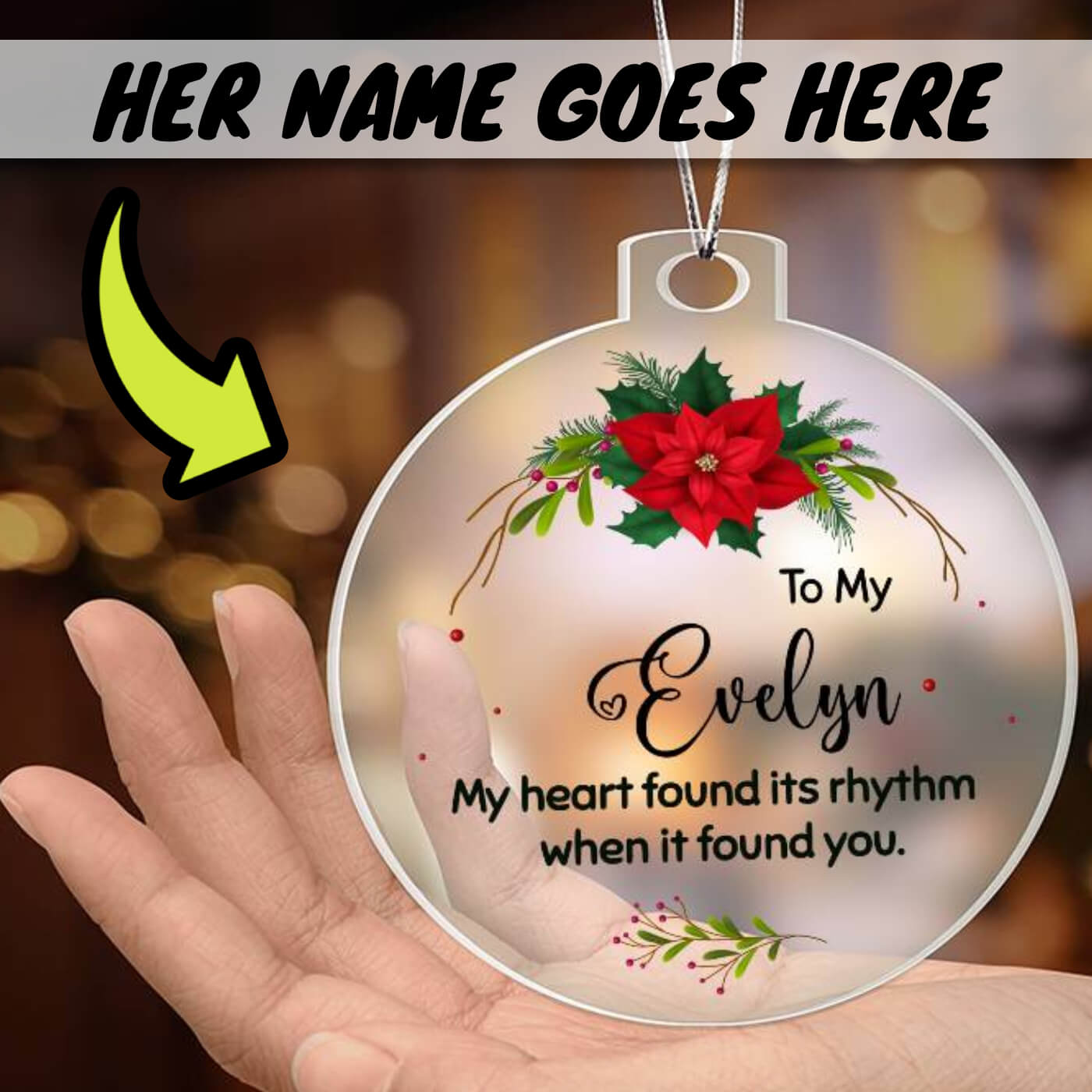 To My Sweetheart Ornament Personalized Name ⬇️ (189.acn.1p)