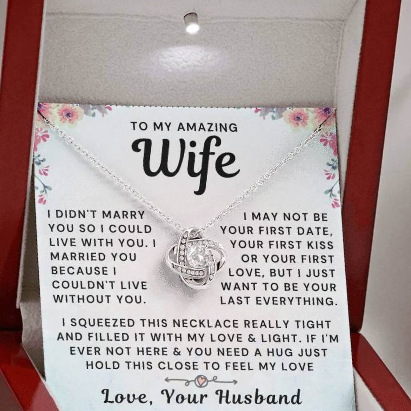 My Amazing Wife Necklace - I Couldn't Live Without You (189.al.006_2)