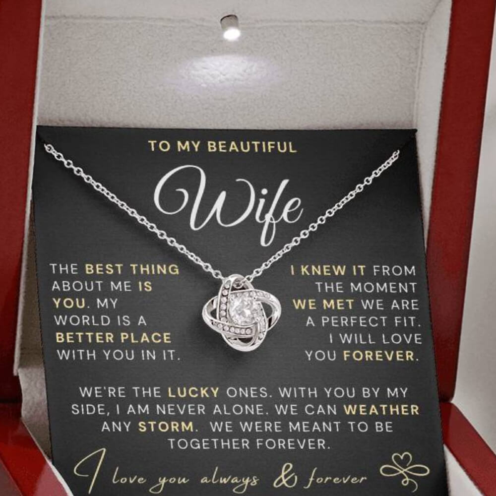 Wife or Soulmate Necklace - Best thing about me is you (189.lk.037p) Personalized