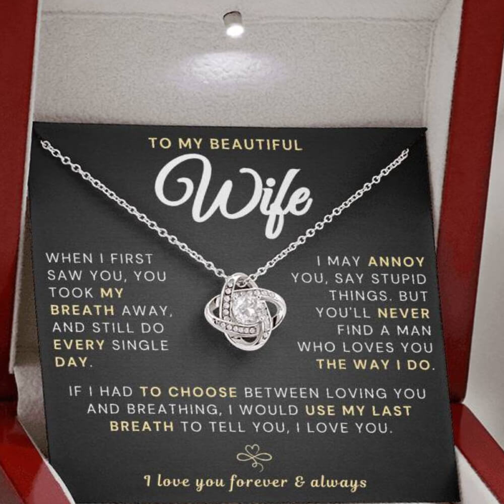 Beautiful Wife or Soulmate Necklace - You Took My Breath Away (189.lk.038) Personalized