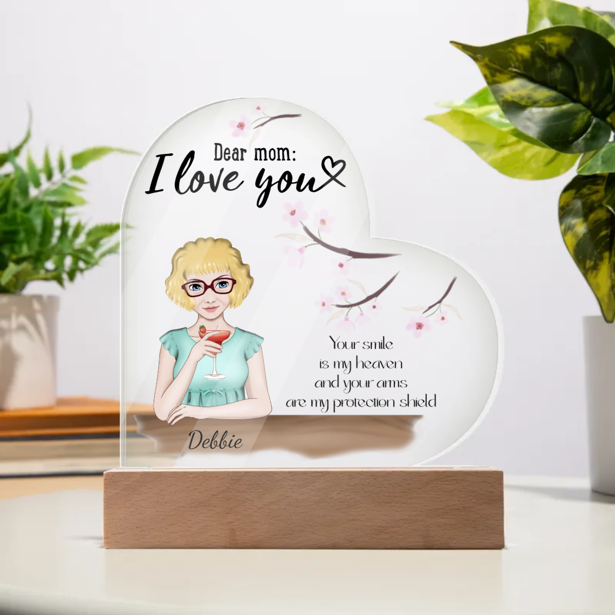 Dear Mom I Love You Acrylic Heart Plaque - Personalize it ⬇️