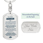 Grandson Dog Tag Keychain - Straighten your crown (128.dk.001)