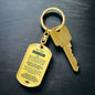 Grandson Dog Tag Keychain - Straighten your crown (128.dk.001)