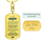 Grandson Dog Tag Keychain - Straighten your crown (128.dk.001)