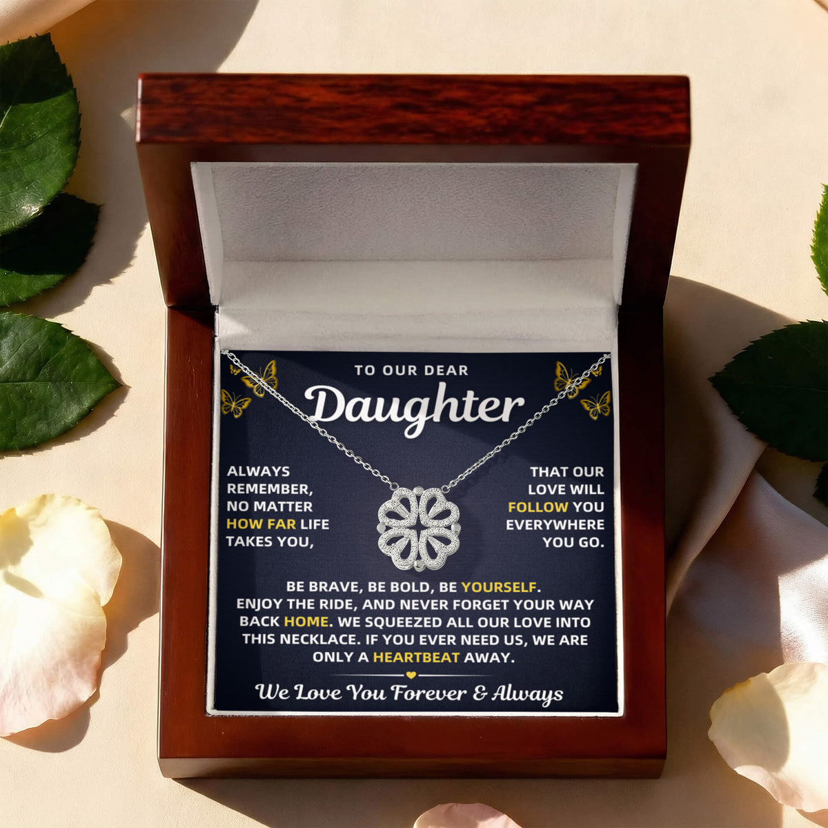To Our Daughter Necklace From Mom & Dad – Our Love Will Follow You - Magnetic Hearts