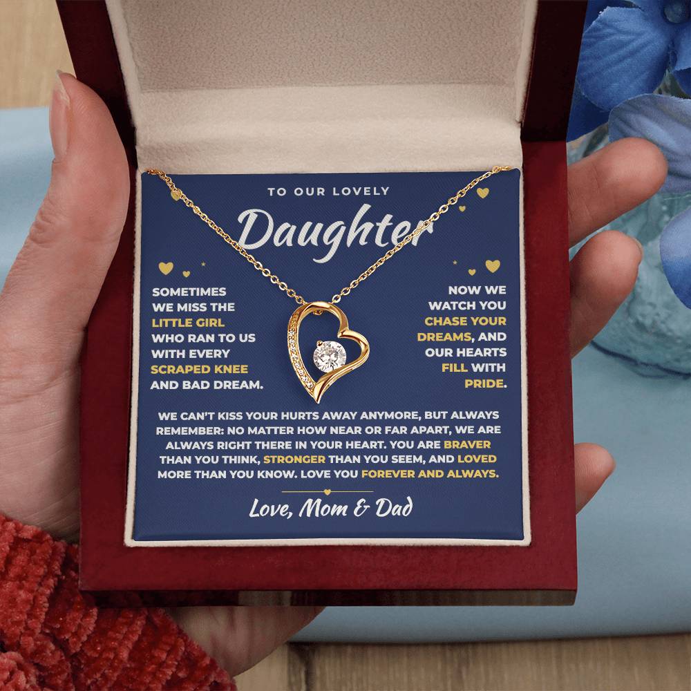 To Our Daughter Necklace From Mom & Dad – Always Right There In Your Heart