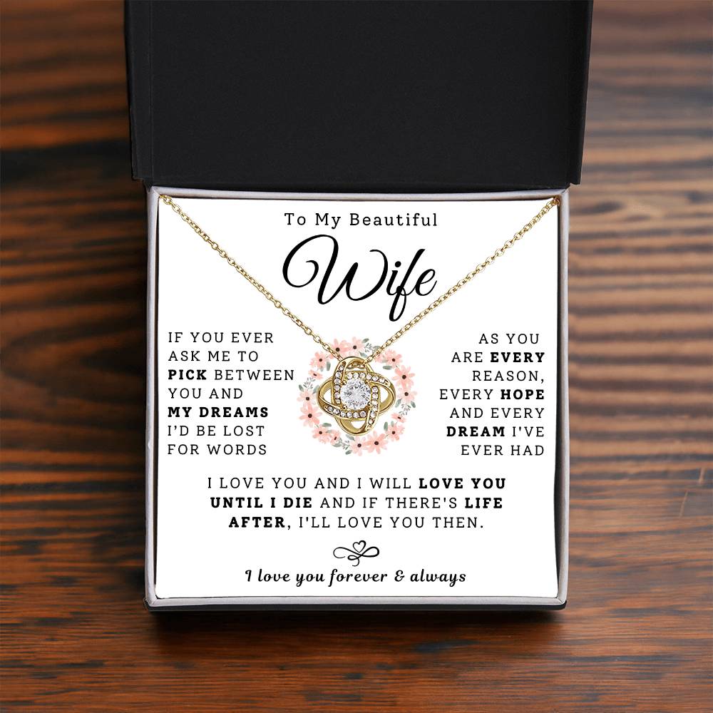 To My Beautiful Wife Necklace - Every Reason, Hope, Dream (189.lk.029-9)