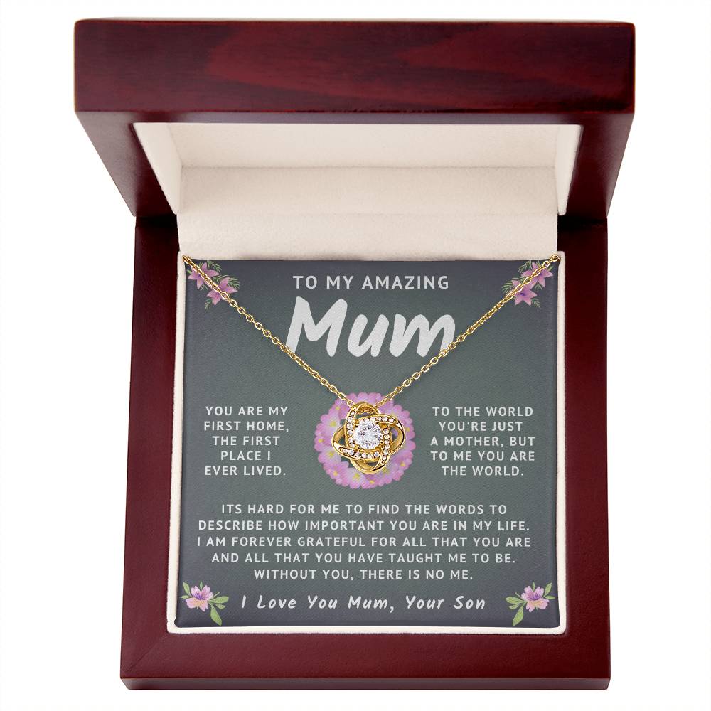 My Amazing Mum Necklace - You Are My First Home, Love Your Son (m.006.lk)