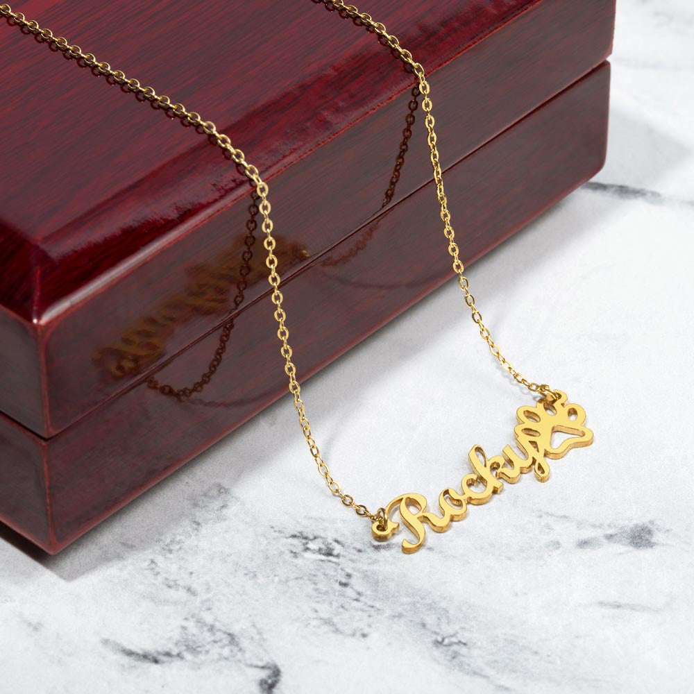 Dog Mom Name Necklace (dm.1.nn)
