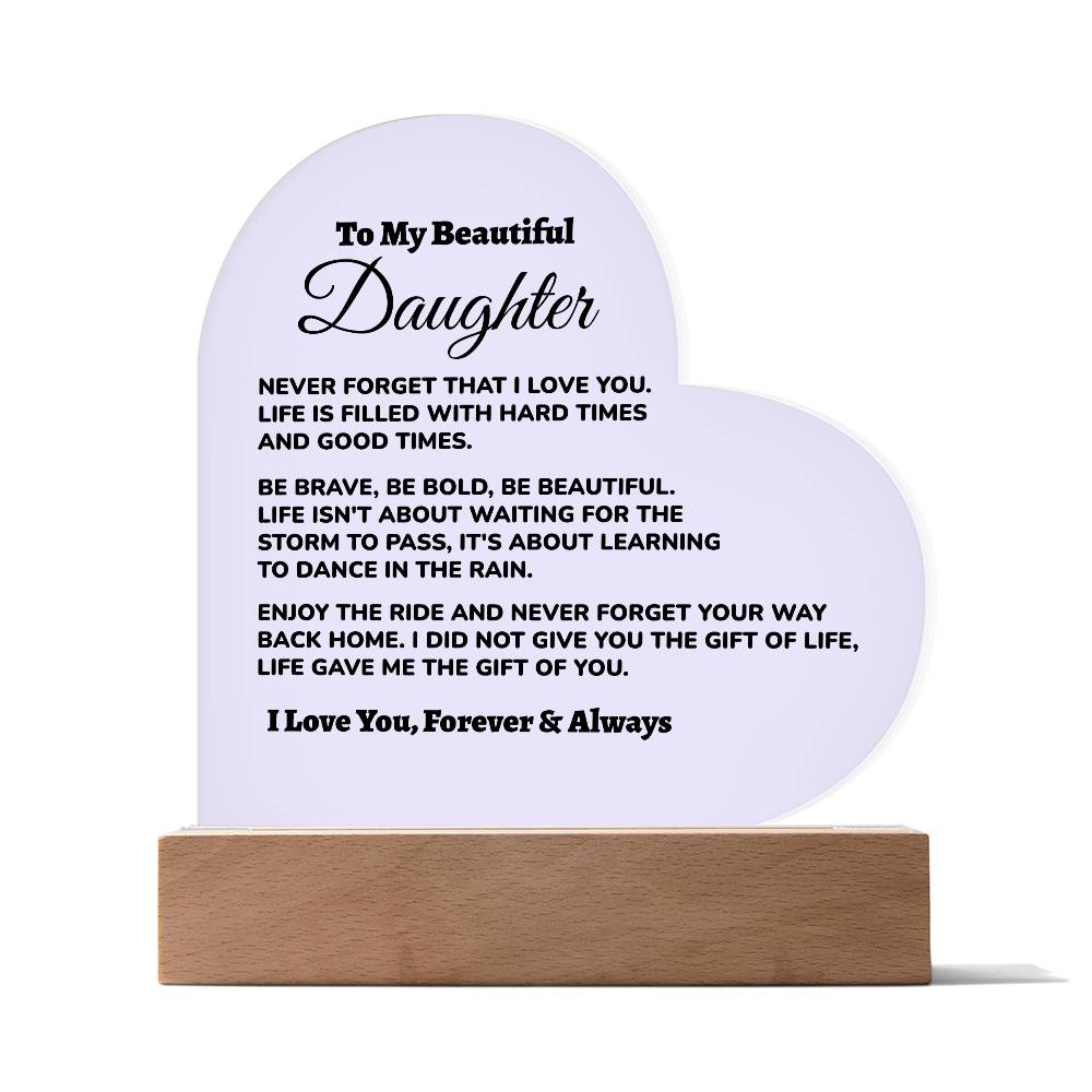 Bonus Daughter / from Dad Acrylic Heart Plaque (md.002.acq)