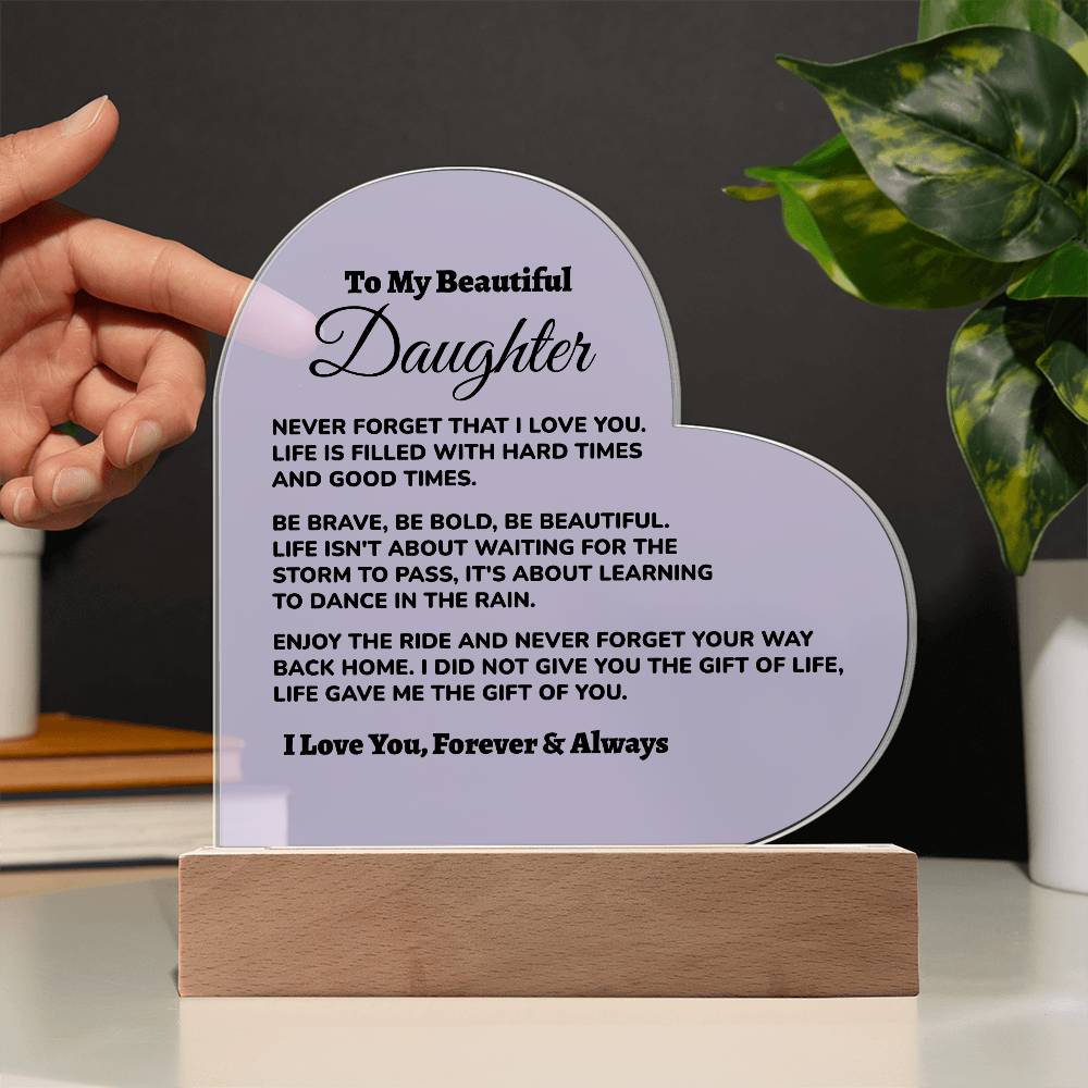 Bonus Daughter / from Dad Acrylic Heart Plaque (md.002.acq)