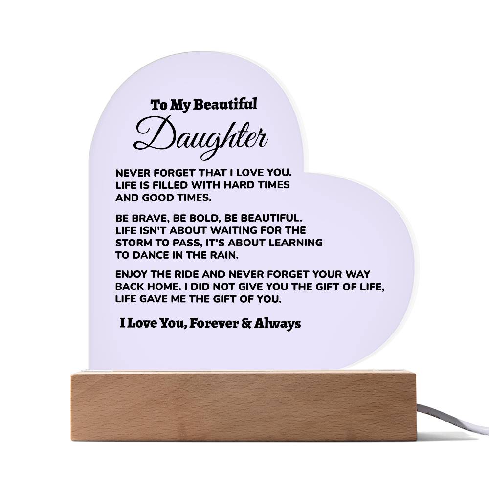 Bonus Daughter / from Dad Acrylic Heart Plaque (md.002.acq)
