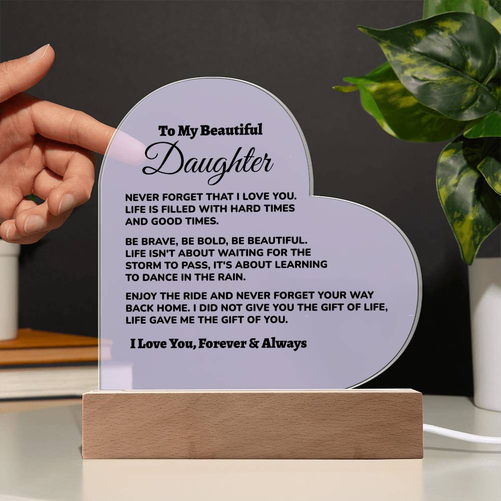 Bonus Daughter / from Dad Acrylic Heart Plaque (md.002.acq)
