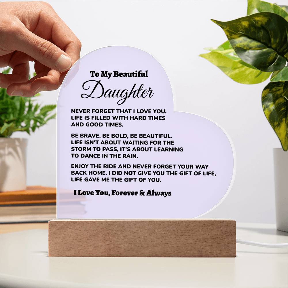 Bonus Daughter / from Dad Acrylic Heart Plaque (md.002.acq)