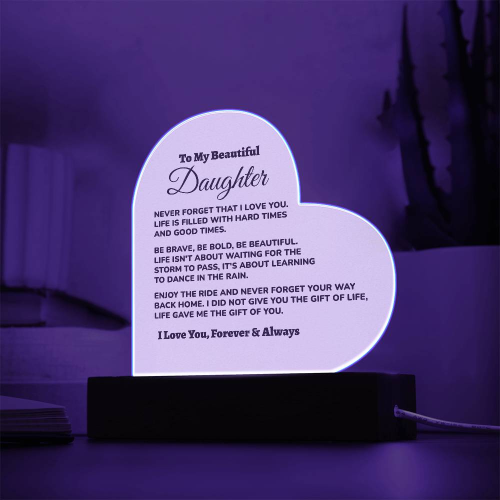Bonus Daughter / from Dad Acrylic Heart Plaque (md.002.acq)