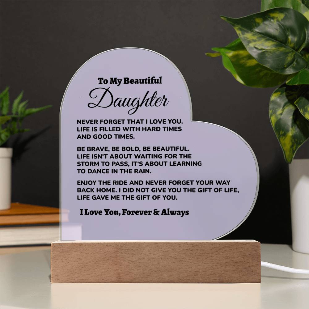 Bonus Daughter / from Dad Acrylic Heart Plaque (md.002.acq)