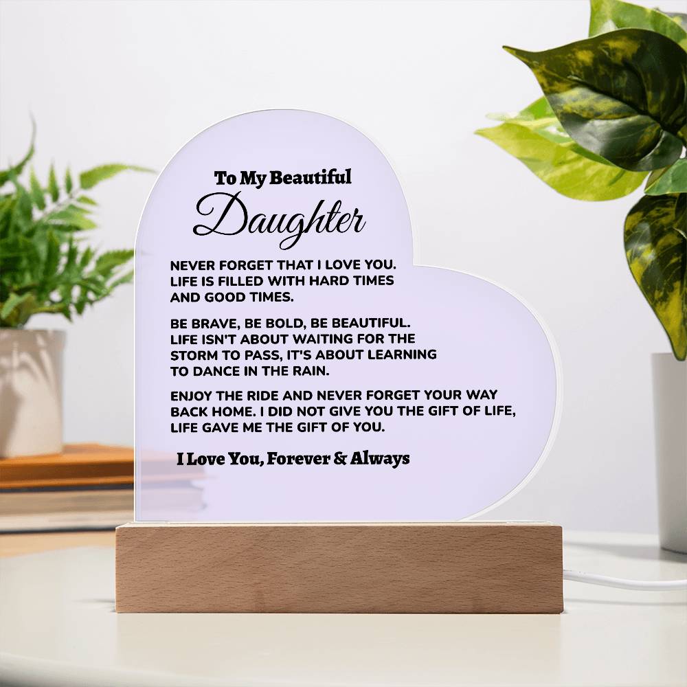 Bonus Daughter / from Dad Acrylic Heart Plaque (md.002.acq)