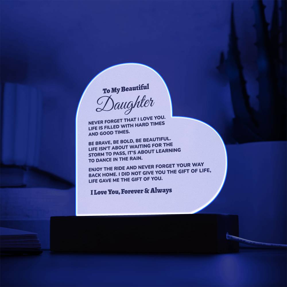 Bonus Daughter / from Dad Acrylic Heart Plaque (md.002.acq)