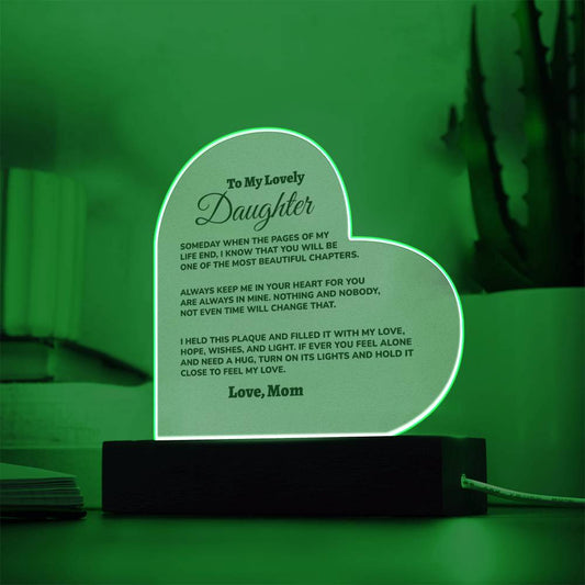 Mom to Daughter Acrylic Heart Plaque (md.001.acq)