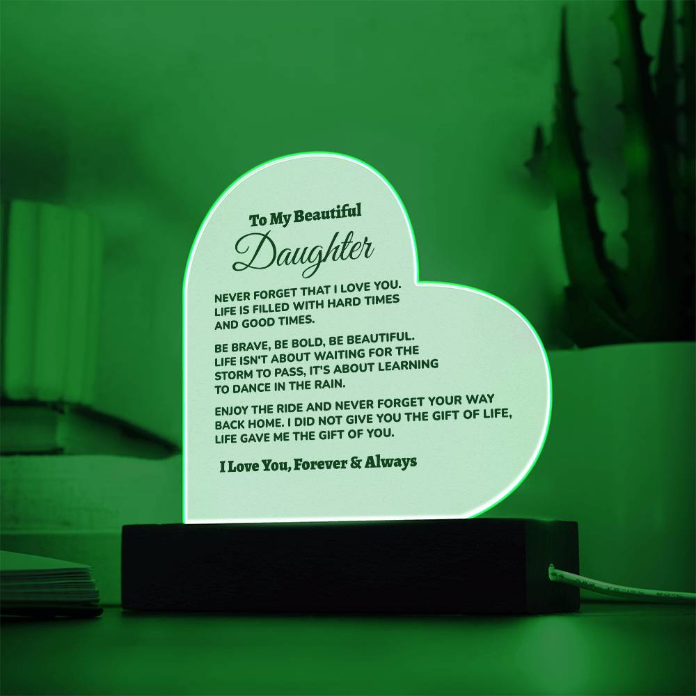 Bonus Daughter / from Dad Acrylic Heart Plaque (md.002.acq)