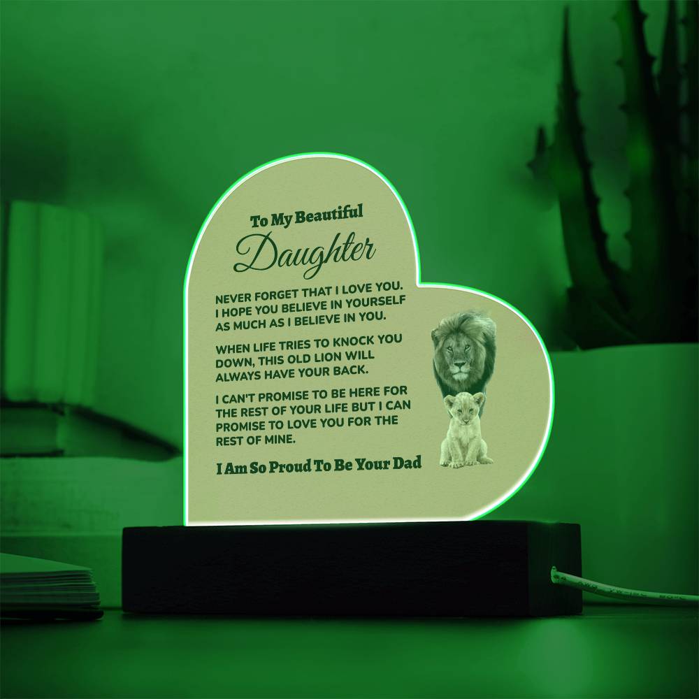 Dad to Daughter - So Proud - Acrylic Heart Plaque (dd.003.ach)