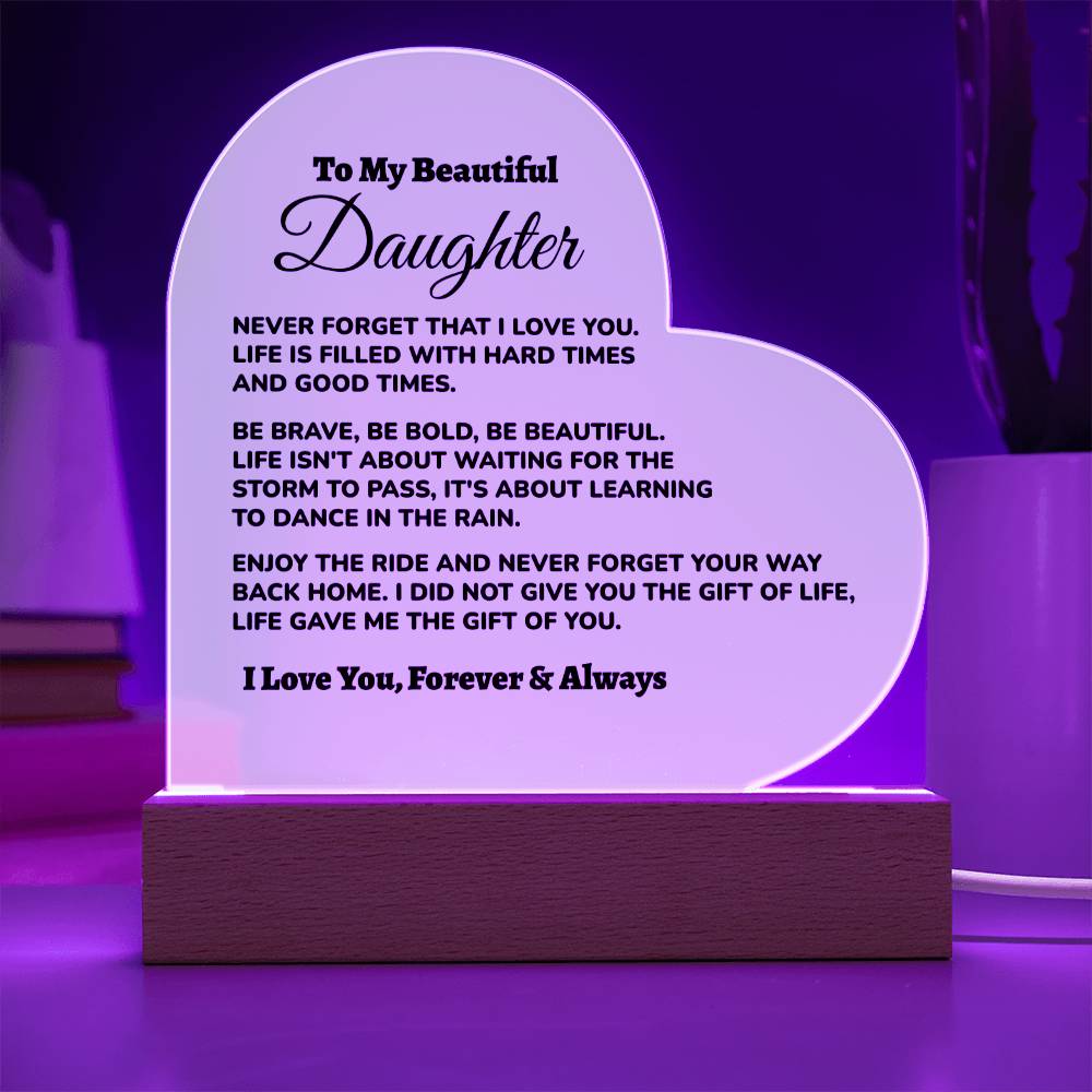 Bonus Daughter / from Dad Acrylic Heart Plaque (md.002.acq)