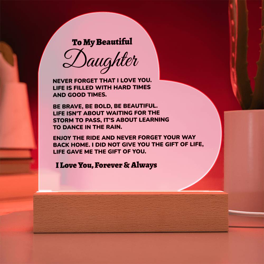 Bonus Daughter / from Dad Acrylic Heart Plaque (md.002.acq)
