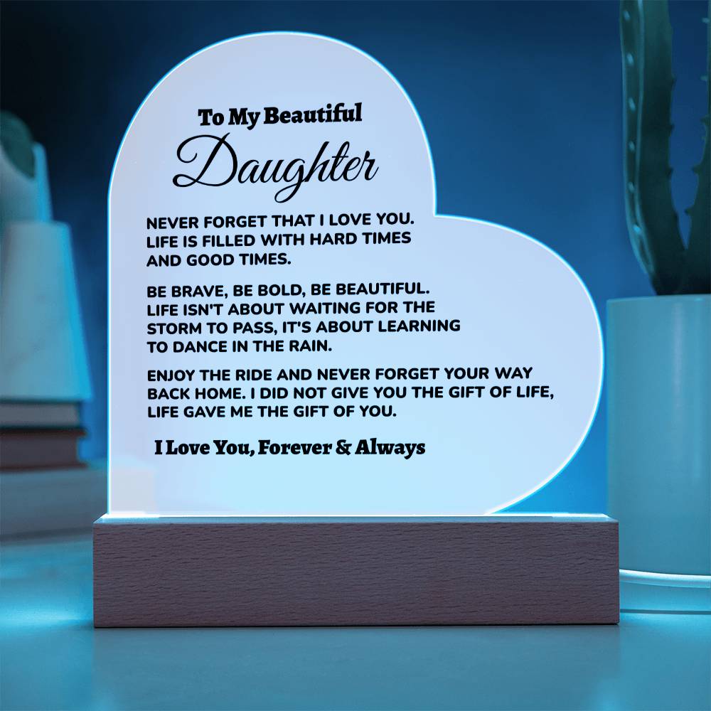 Bonus Daughter / from Dad Acrylic Heart Plaque (md.002.acq)