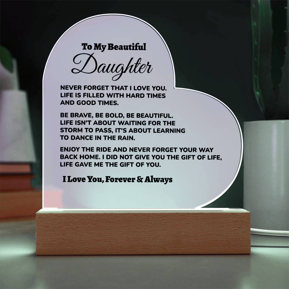 Bonus Daughter / from Dad Acrylic Heart Plaque (md.002.acq)