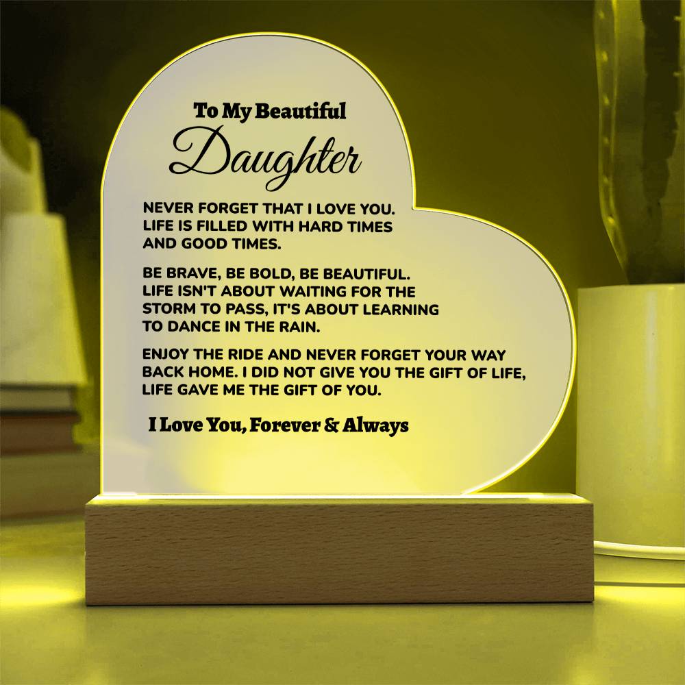 Bonus Daughter / from Dad Acrylic Heart Plaque (md.002.acq)