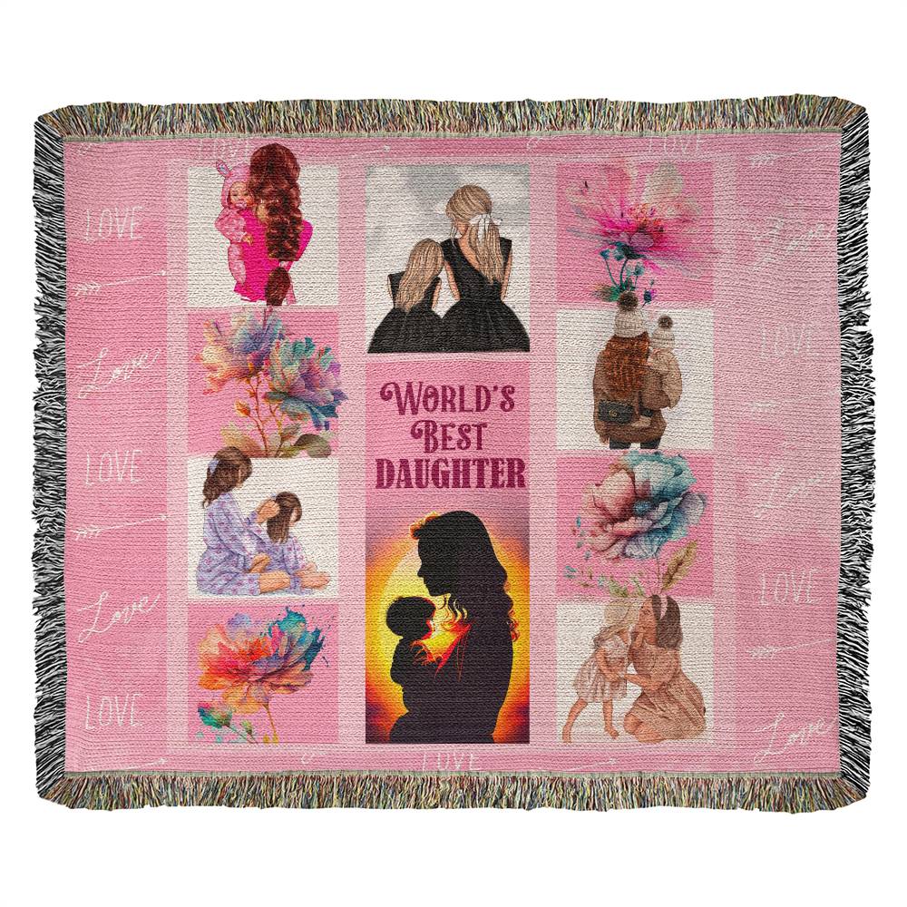 World's Best Daughter Heirloom Woven Blanket