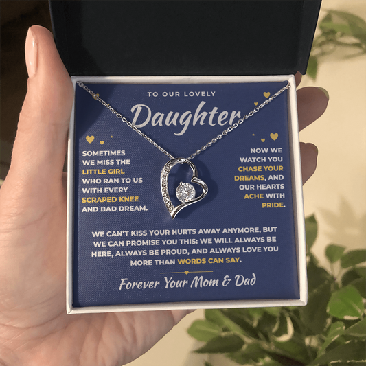 To Our Daughter Necklace From Mom & Dad – Our Hearts Ache With Pride