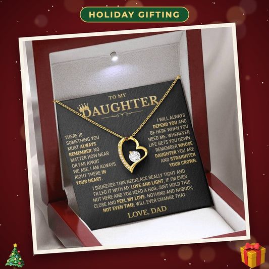 To My Daughter necklace from Dad in luxury gift box with LED light – holiday gifting