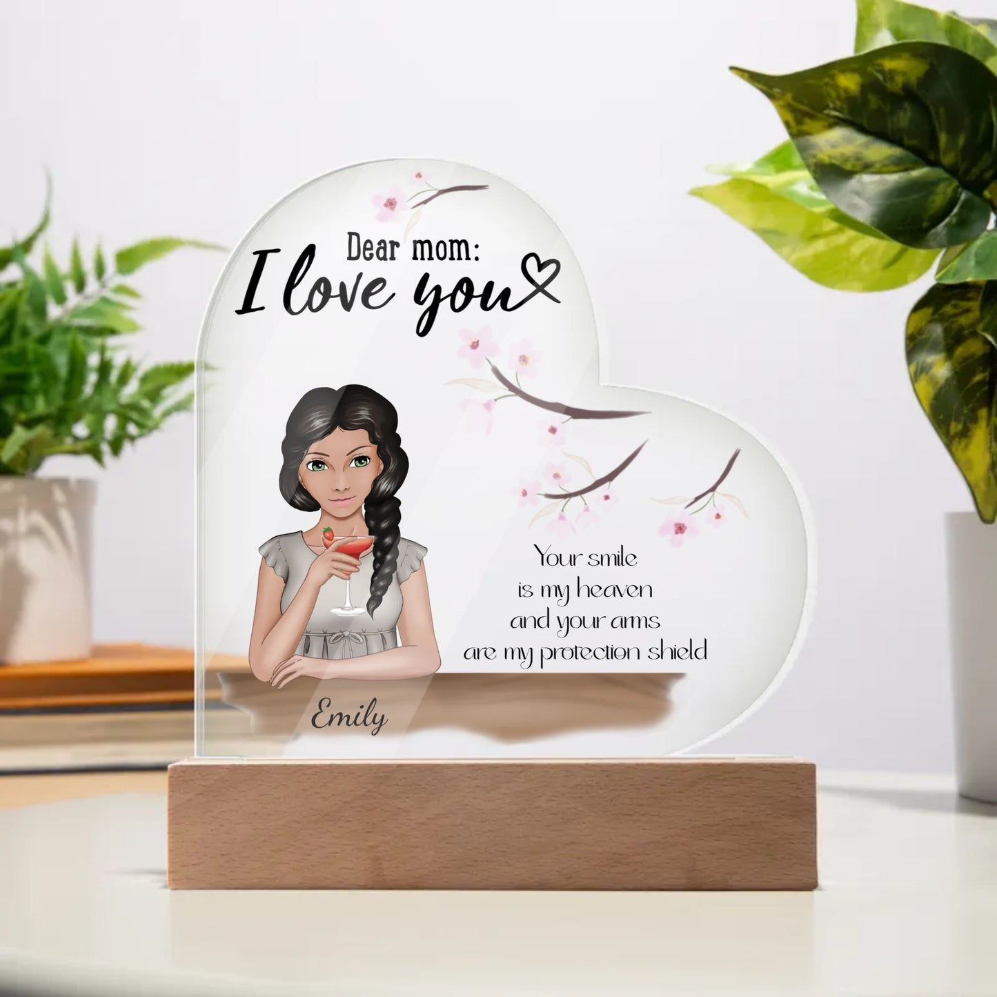 Dear Mom I Love You Acrylic Heart Plaque - Personalize it ⬇️