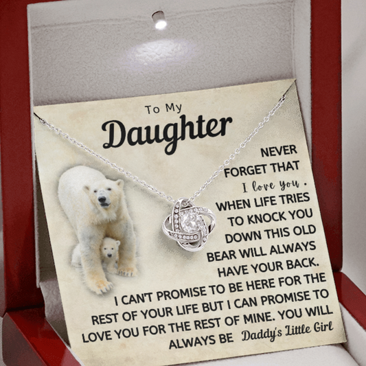 Daughter This Old Bear Will Always Have Your Back Necklace (d.lk.008)