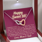 Happy Sweet 16 daughter - face up | 16th Birthday Gift for Daughter - Happy Sweet 16 gift | Necklace for Daughter | Necklace Parents to Daughter