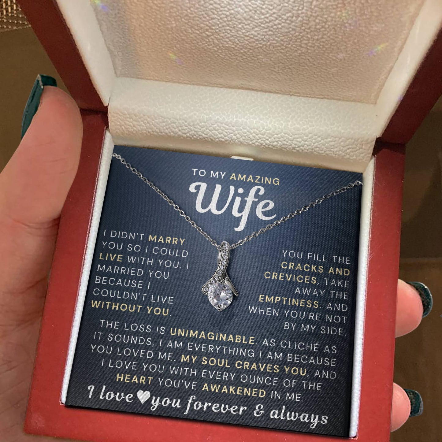 To My Amazing Wife Necklace - With The Heart You've Awakened In Me (189.lk.018)