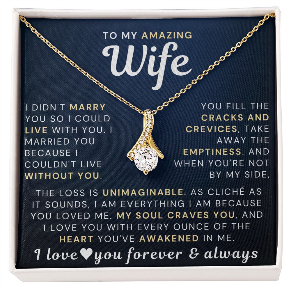 To My Amazing Wife Necklace - With The Heart You've Awakened In Me (189.lk.018)