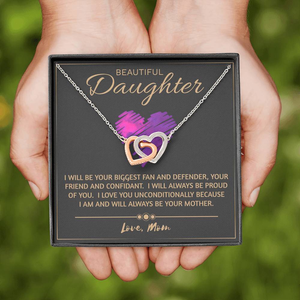 Beautiful Daughter Necklace- love you unconditionally | Birthday Gift for Daughter | Sweet 16 Gift for Daughter | Mom to Daughter