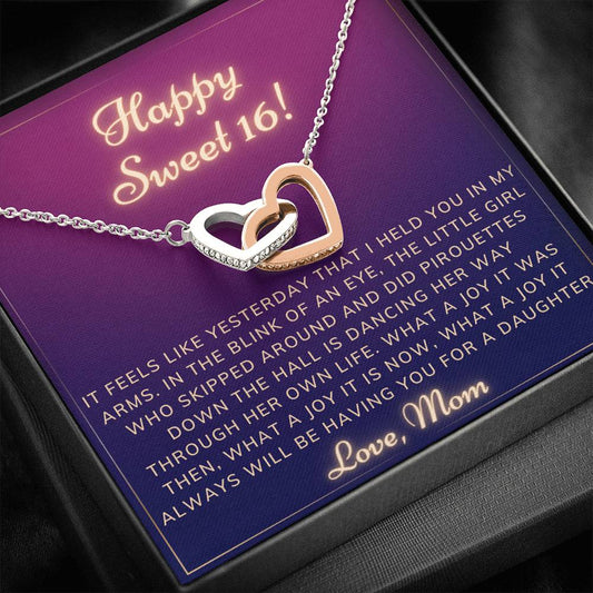 Happy Sweet 16 daughter - like yesterday | 16th Birthday Gift for Daughter - Happy Sweet 16 gift | Necklace for Daughter | Parents to Daughter Gift