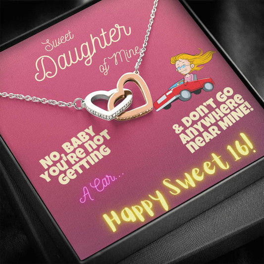 Happy Sweet 16 Daughter gift | Daughter 16th Birthday Gift | Happy 16th Birthday gift for Daughter | Sweet 16 Necklace for Daughter | New Driver Gift