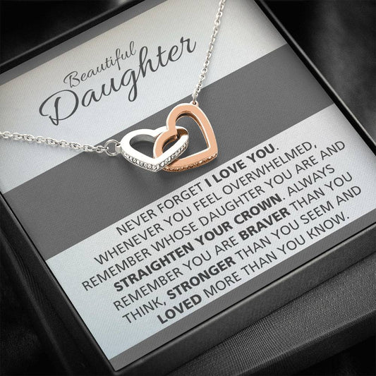 Daughter - Never forget I love you - necklace | Necklace for Daughter | Necklace from Parent to Daughter | Daughter necklace