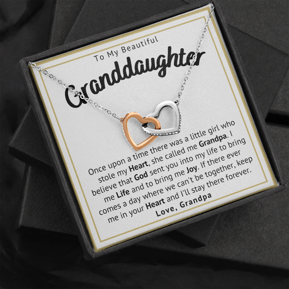 Grandpa to Granddaughter Necklace Keep me in your Heart I ll