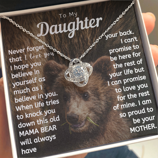 Daughter Necklace - This Mama Bear Will Always Have Your Back