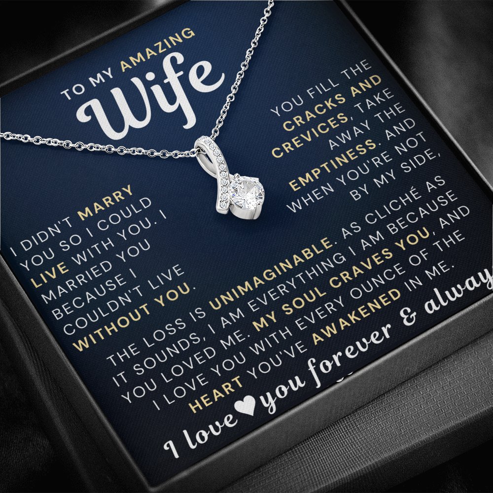 To My Amazing Wife Necklace - With The Heart You've Awakened In Me (189.lk.018)