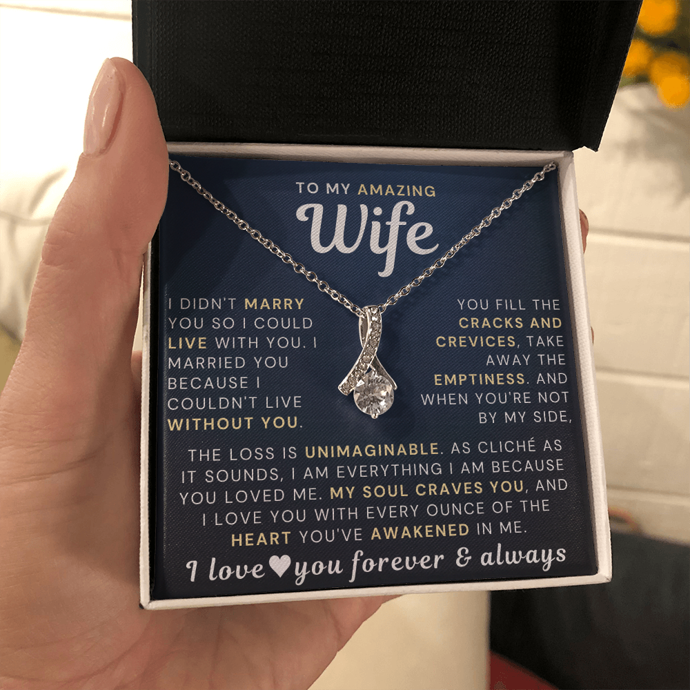 To My Amazing Wife Necklace - With The Heart You've Awakened In Me (189.lk.018)