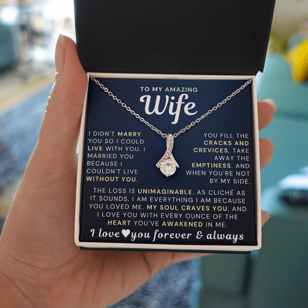 To My Amazing Wife Necklace - With The Heart You've Awakened In Me (189.lk.018)