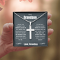 Grandson(s) - Snuggled Right In - Cross Necklace (128.ac.0-1)