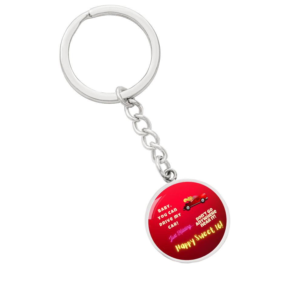 New Driver Keychain Pendant | Happy Sweet 16 gift for Daughter | 16th Birthday Gift for Daughter | Keychain Pendant for Daughter | Dad/Mom to Daughter