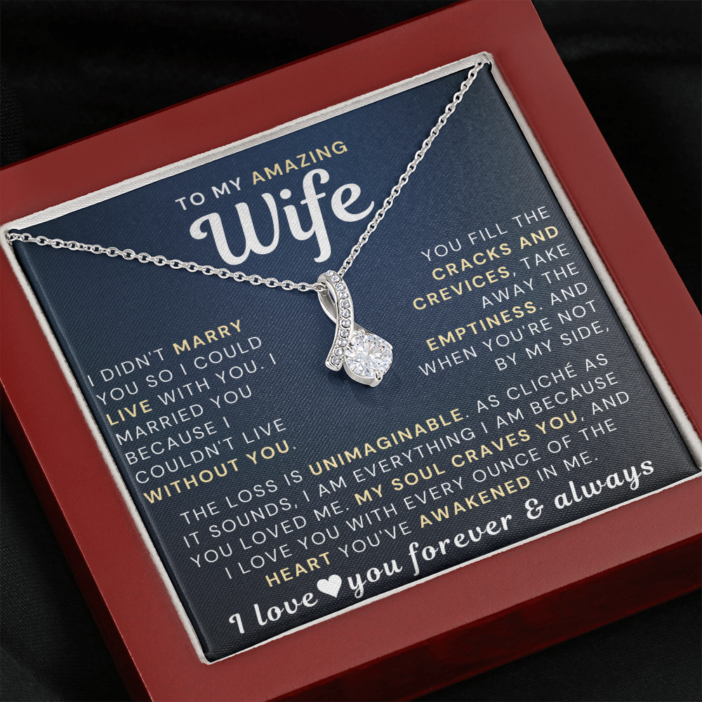 To My Amazing Wife Necklace - With The Heart You've Awakened In Me (189.lk.018)